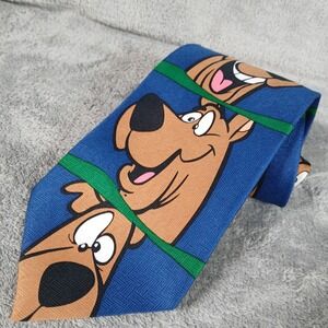 Vintage Scooby-Doo 1998 Necktie Mens Blue Hanna Barbara Cartoon Network
